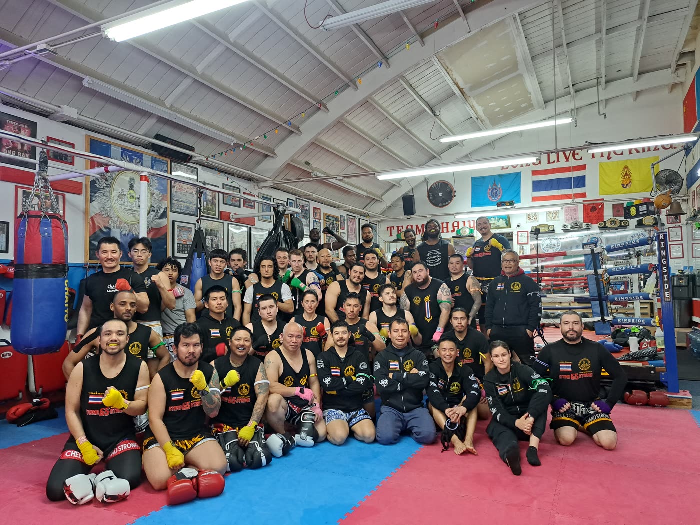 The whole team in the ring